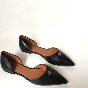 Coach Pointed Toe Flats - Black